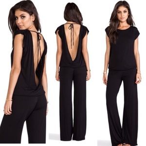 Indah Sooty Open Back Lounge Jumpsuit in Black, size XS